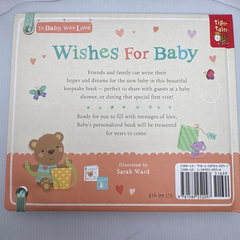 Wishes For Baby Tiger Tales Keepsake Memory Book Baby‎ Shower Gift New Mom